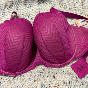 Third Love Graphic Mesh Demi Bra Size 42E Chevron Zig-Zag Pattern NWT
